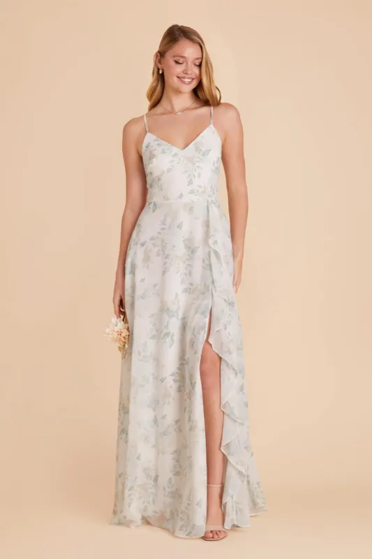 Theresa Chiffon Dress - Sage Spring Garden sold by Birdy Grey