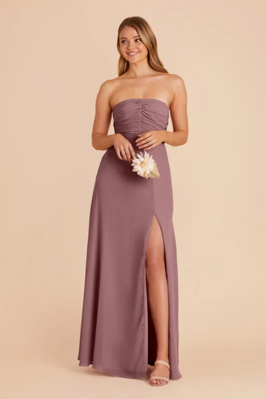 Cara Chiffon Dress - Dark Mauve sold by Birdy Grey