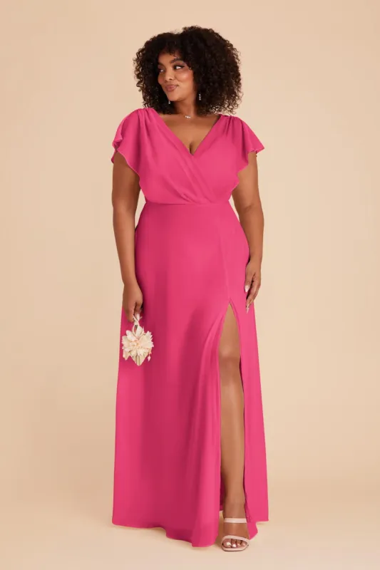 Violet Chiffon Dress - Fuchsia sold by Birdy Grey