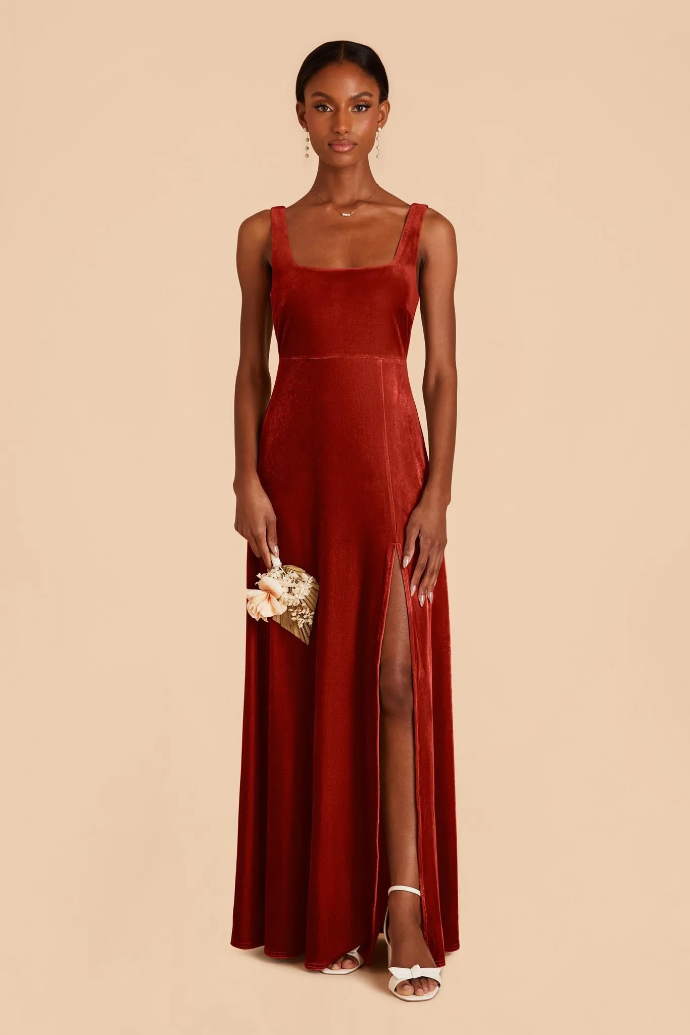 Alex Velvet Dress - Burnt Orange sold by Birdy Grey product image thumbnail 4