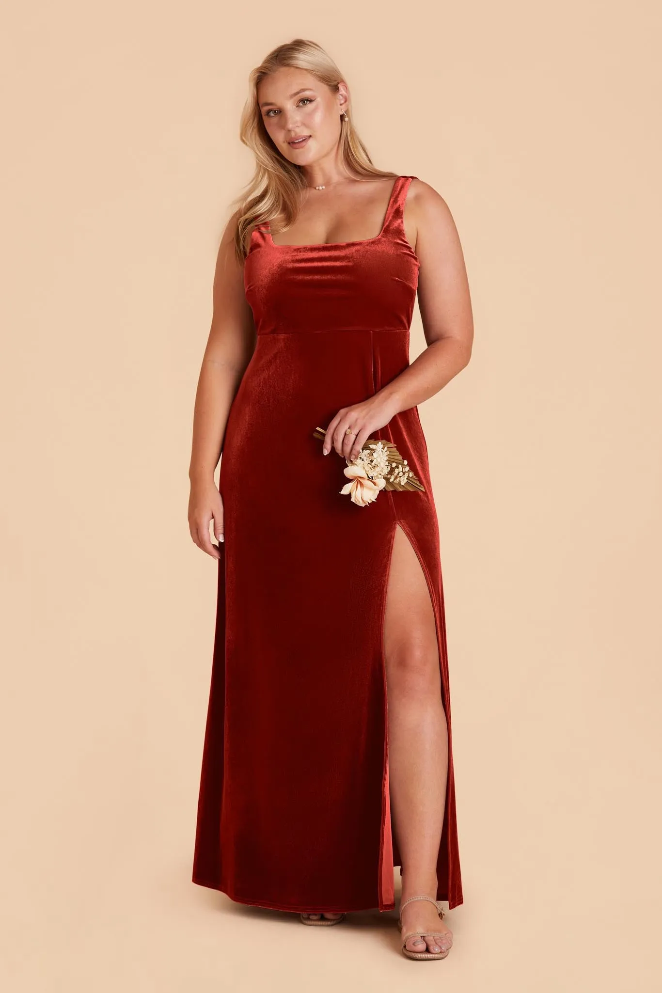 Alex Velvet Dress - Burnt Orange sold by Birdy Grey product image thumbnail 2