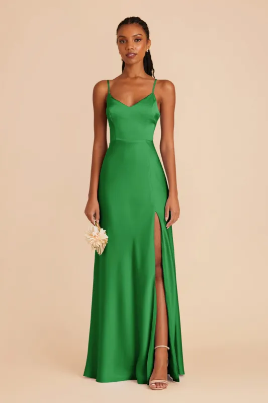 Jay Matte Satin Dress - Kelly Green sold by Birdy Grey