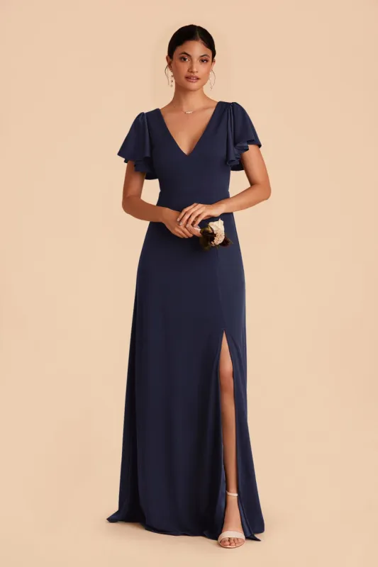 Hannah Crepe Dress - Navy sold by Birdy Grey