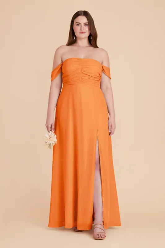 Cara Chiffon Dress - Apricot sold by Birdy Grey