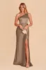 Kira Shiny Satin Dress - Mocha sold by Birdy Grey