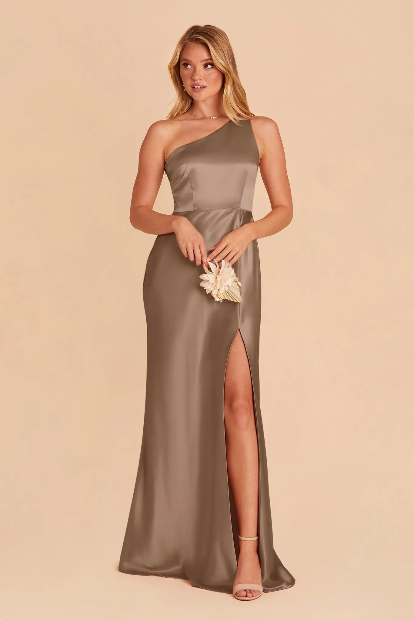 Kira Shiny Satin Dress - Mocha sold by Birdy Grey product image thumbnail 3
