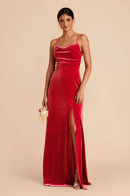 Ash Velvet Dress - Ruby Red sold by Birdy Grey