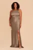 Kira Shiny Satin Dress - Mocha sold by Birdy Grey