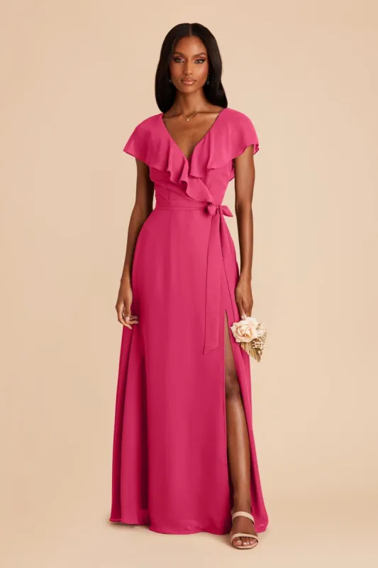 Jackson Chiffon Dress - Fuchsia sold by Birdy Grey