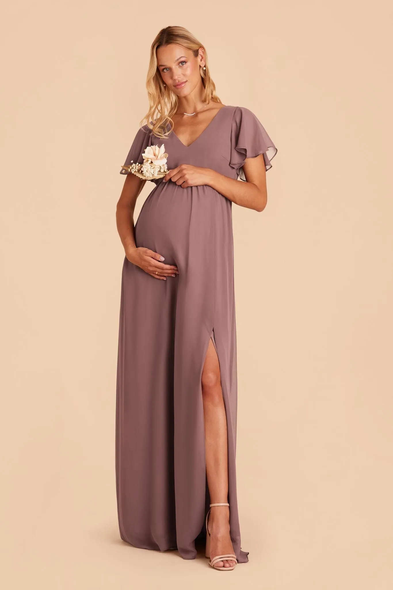 Hannah Empire Dress - Dark Mauve sold by Birdy Grey product image thumbnail 2