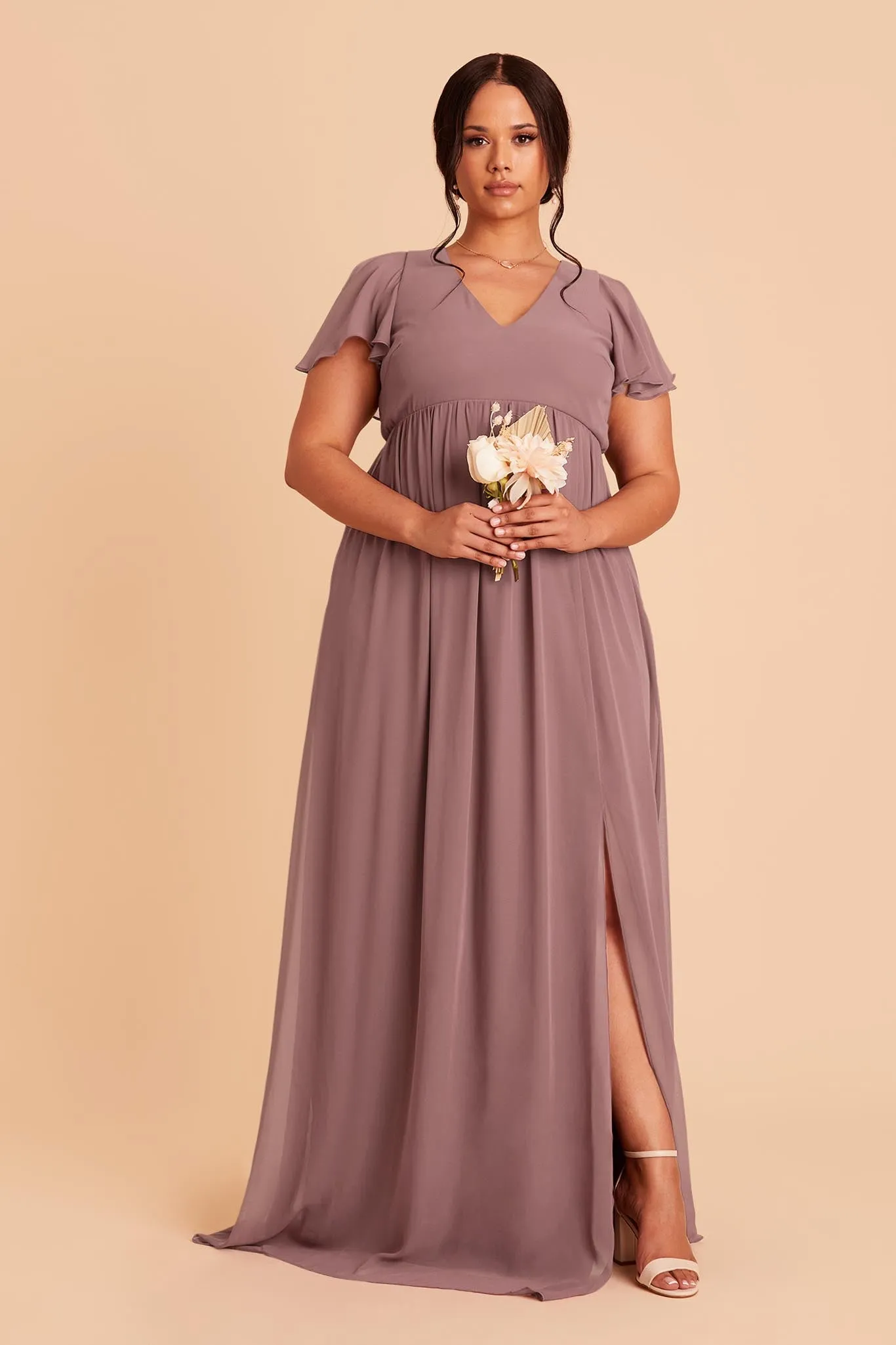 Hannah Empire Dress - Dark Mauve sold by Birdy Grey product image thumbnail 3