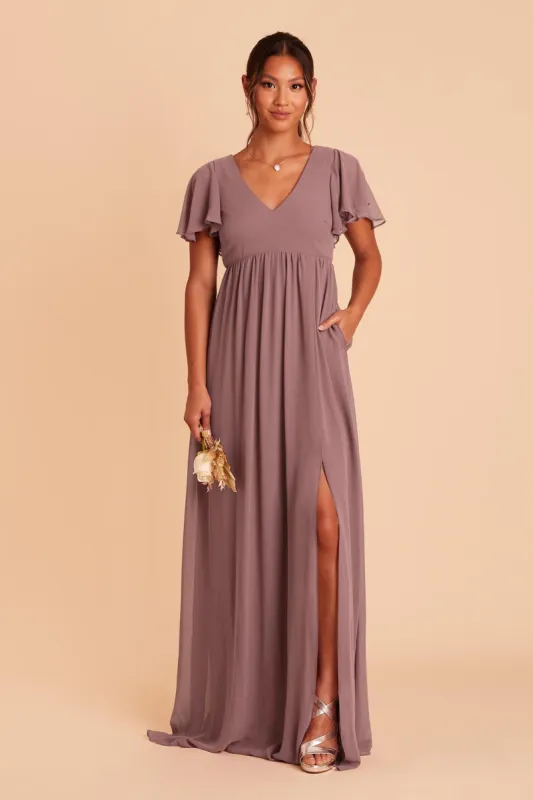 Hannah Empire Dress - Dark Mauve sold by Birdy Grey