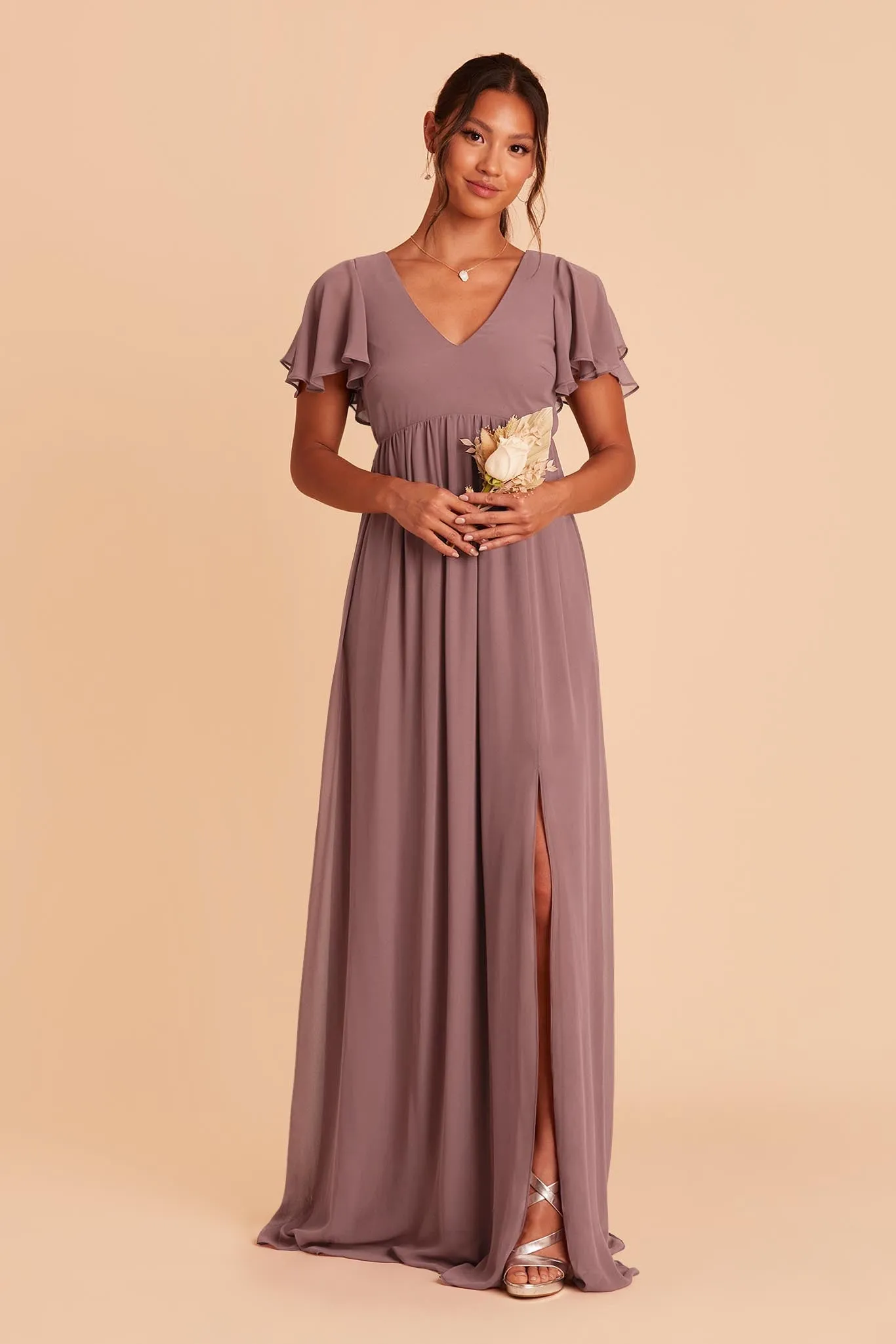 Hannah Empire Dress - Dark Mauve sold by Birdy Grey product image thumbnail 5