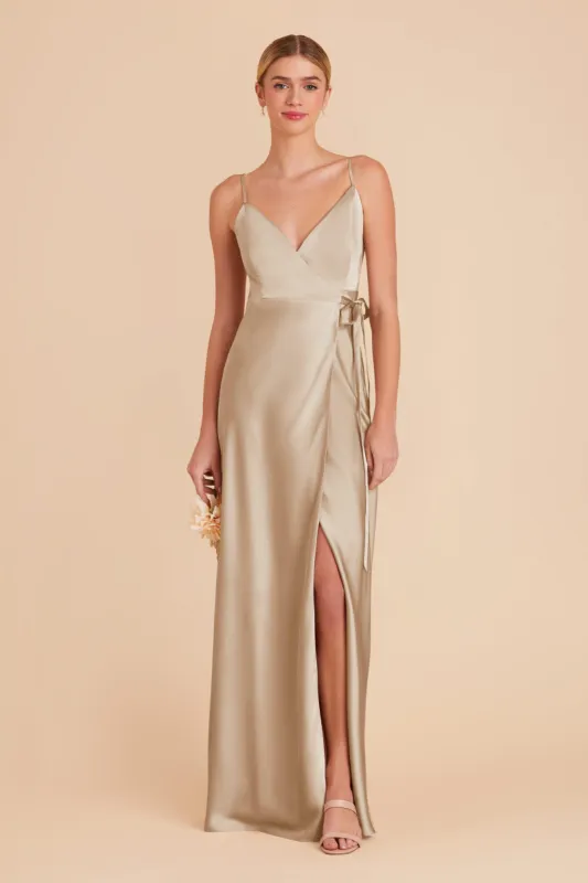 Cindy Matte Satin Dress - Neutral Champagne sold by Birdy Grey