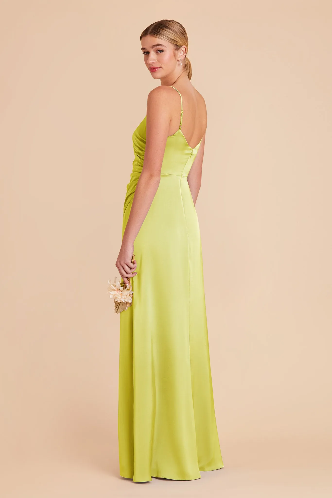 Catherine Matte Satin Dress - Chartreuse sold by Birdy Grey product image thumbnail 4
