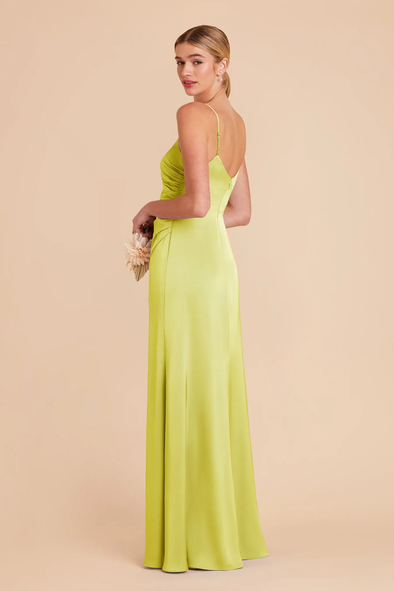 Catherine Matte Satin Dress - Chartreuse sold by Birdy Grey product image thumbnail 5