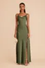 Lisa Long Matte Satin Dress - Olive sold by Birdy Grey