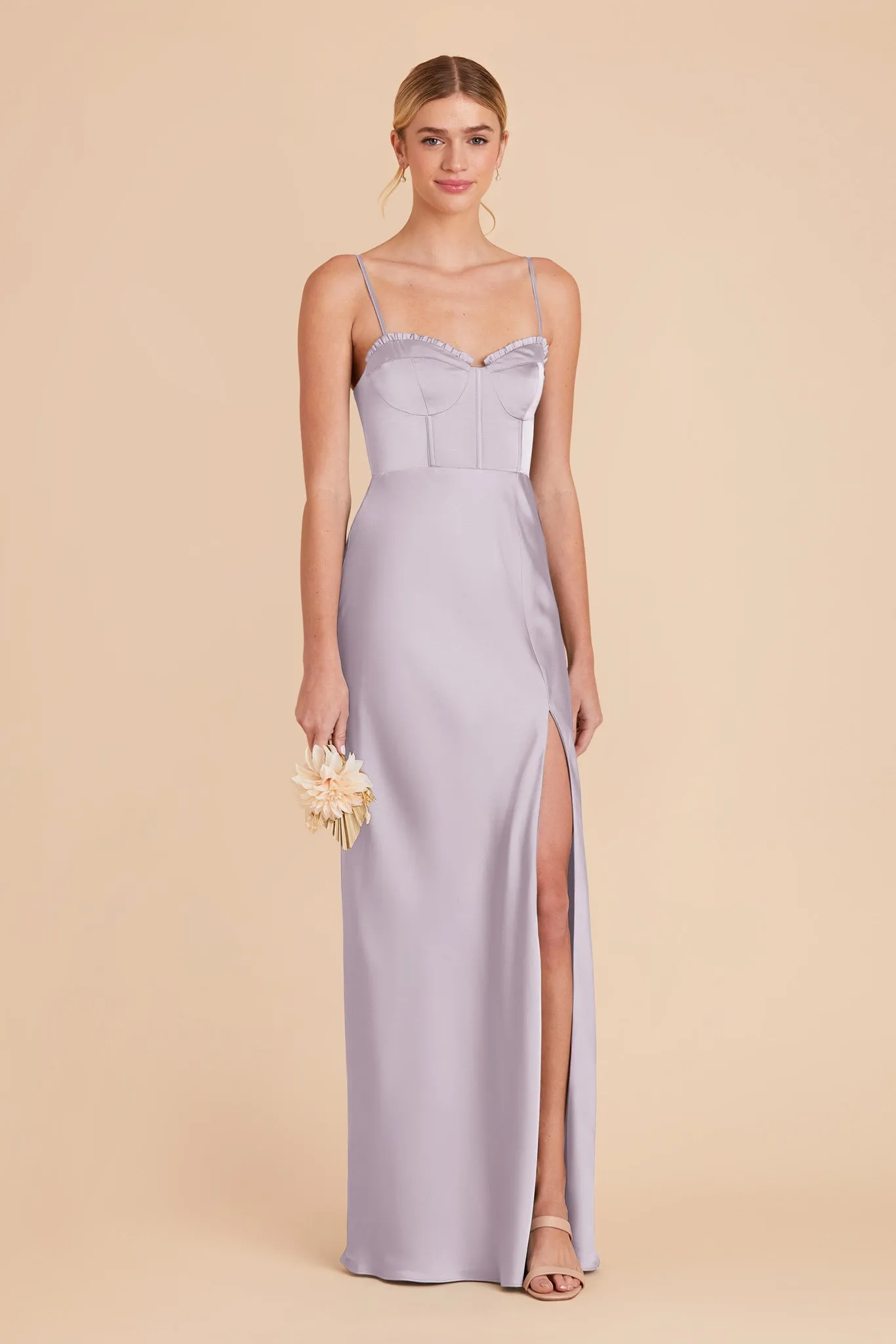 Jessica Matte Satin Dress - Dusty Lilac sold by Birdy Grey product image thumbnail 3