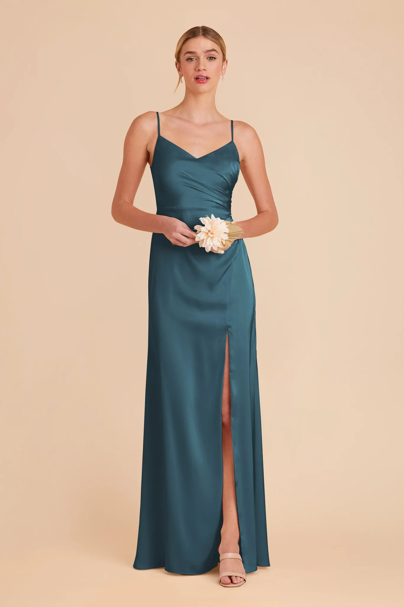 Catherine Matte Satin Dress - Dark Teal sold by Birdy Grey product image thumbnail 3