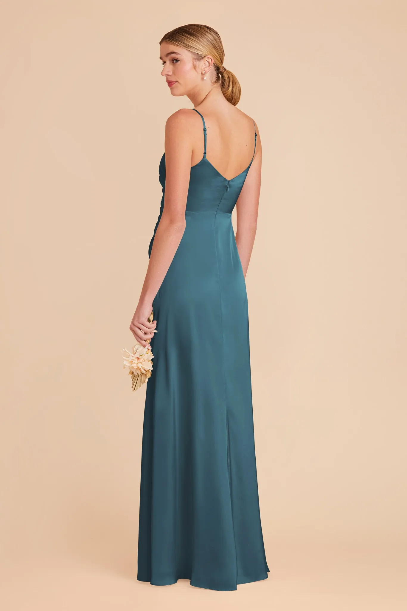 Catherine Matte Satin Dress - Dark Teal sold by Birdy Grey product image thumbnail 5