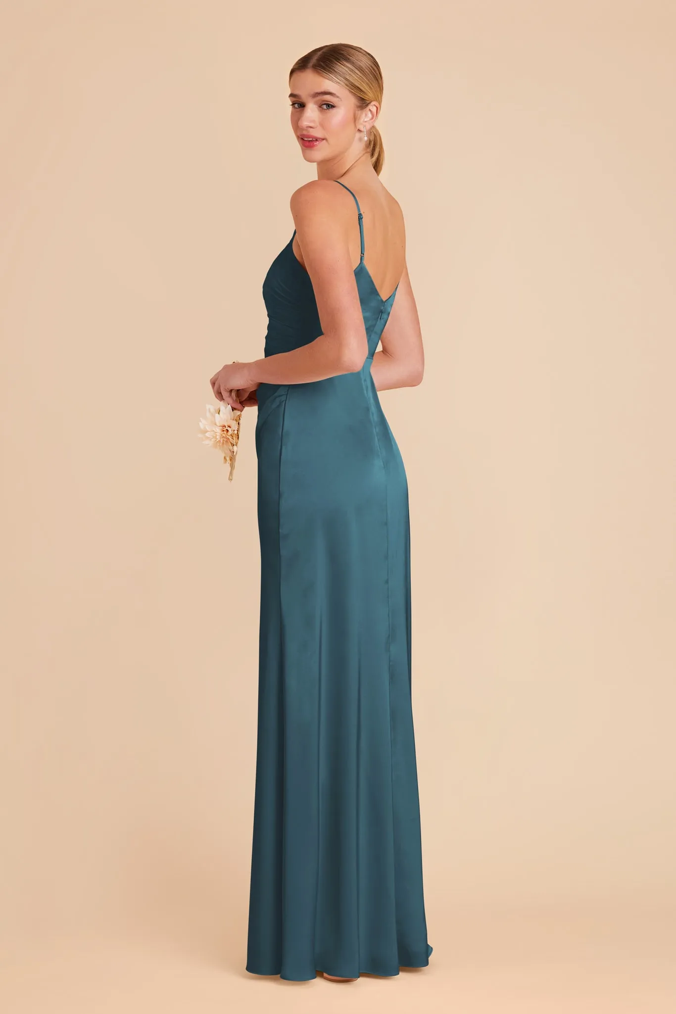 Catherine Matte Satin Dress - Dark Teal sold by Birdy Grey product image thumbnail 4
