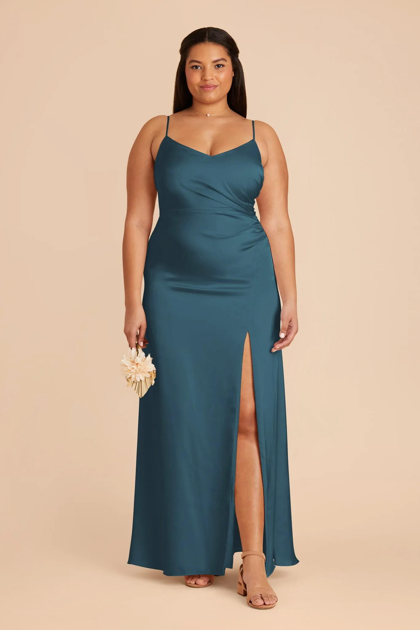 Catherine Matte Satin Dress - Dark Teal sold by Birdy Grey product image thumbnail 2