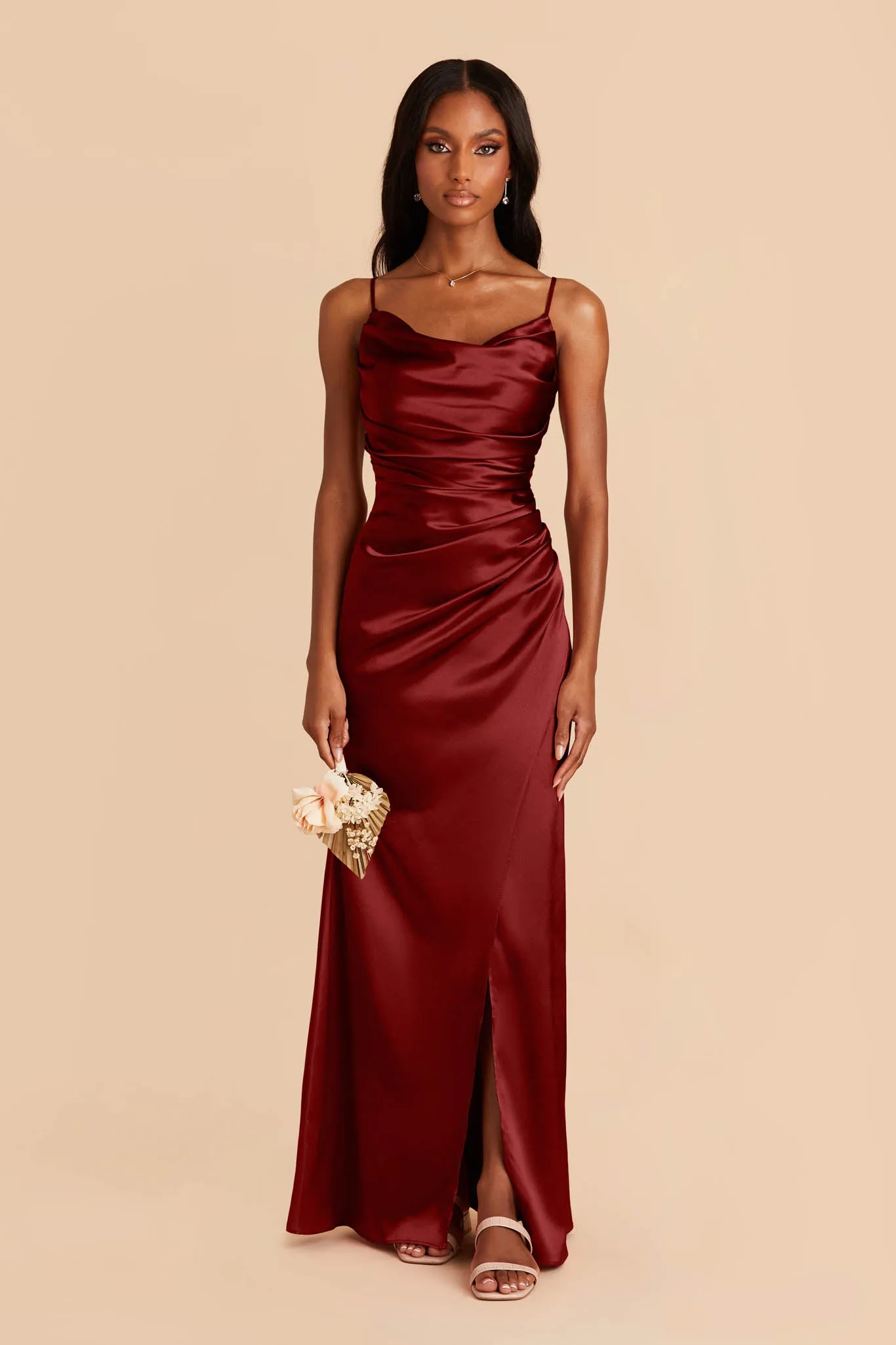 Lydia Shiny Satin Dress - Cabernet sold by Birdy Grey product image thumbnail 4