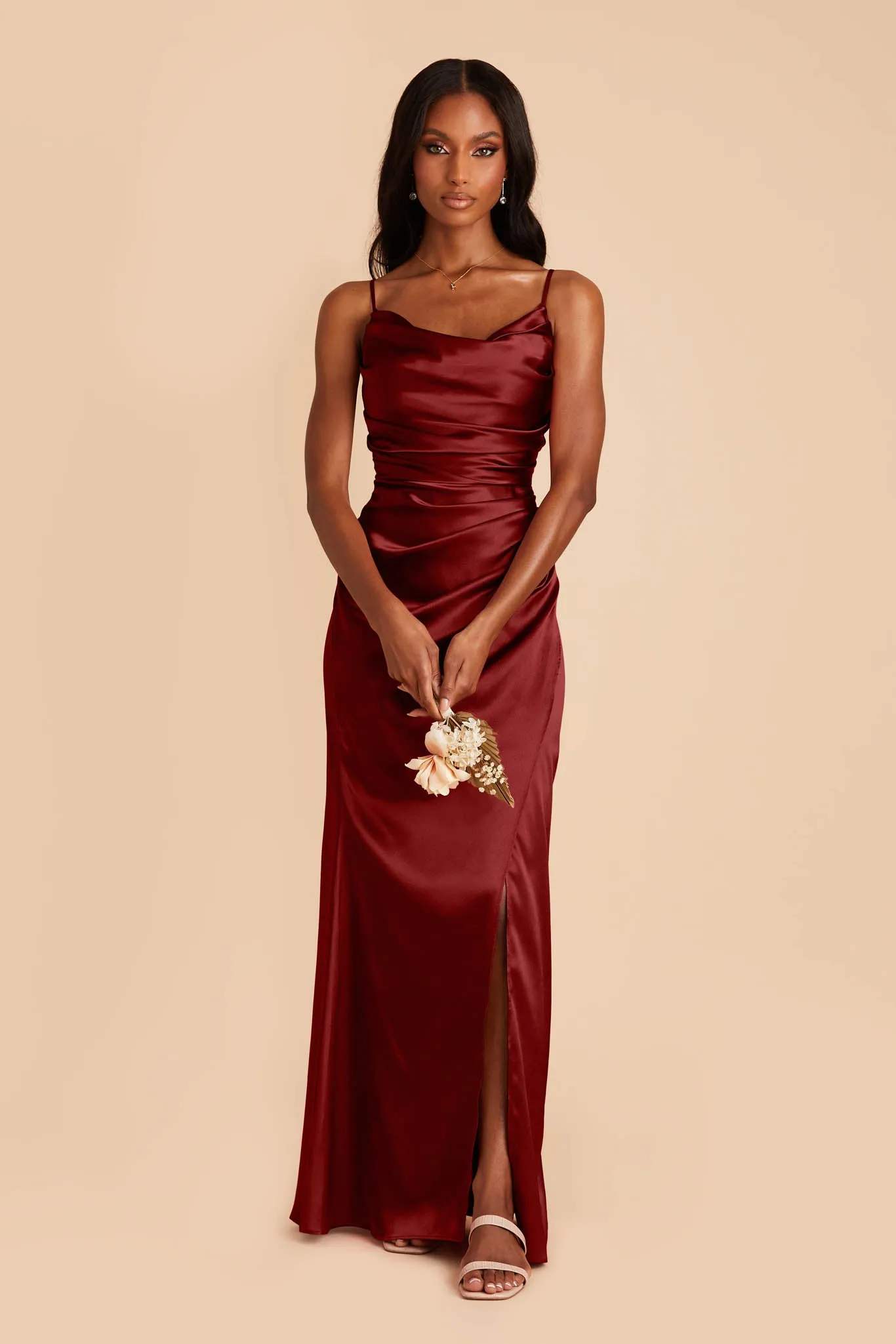 Lydia Shiny Satin Dress - Cabernet sold by Birdy Grey product image thumbnail 3