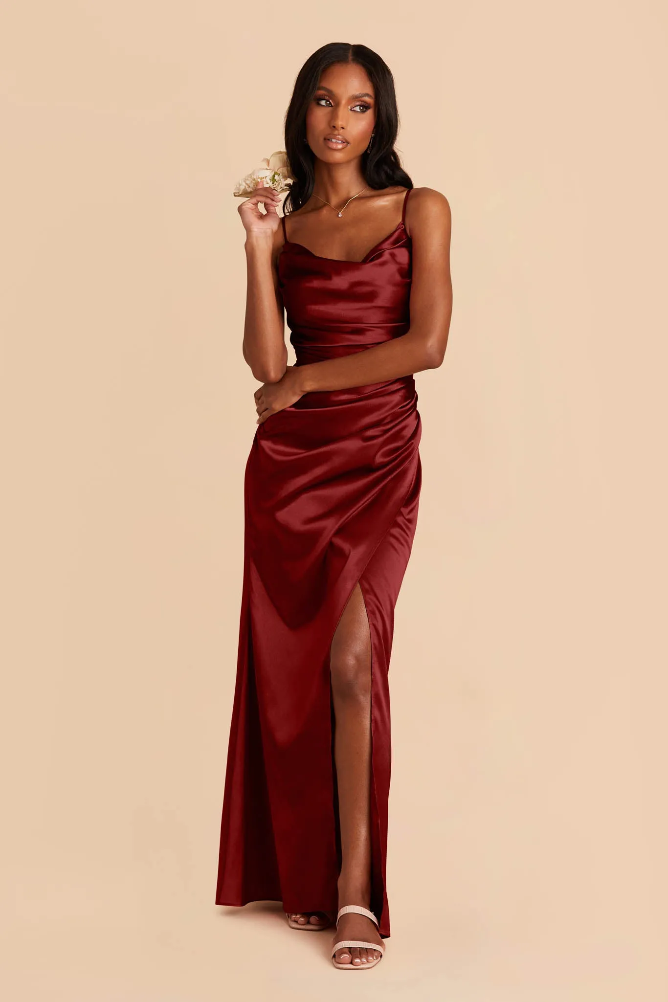 Lydia Shiny Satin Dress - Cabernet sold by Birdy Grey product image thumbnail 5