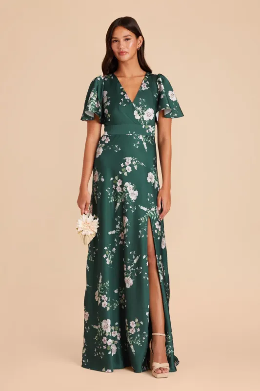 Marni Matte Satin Dress - Emerald Garden Party sold by Birdy Grey