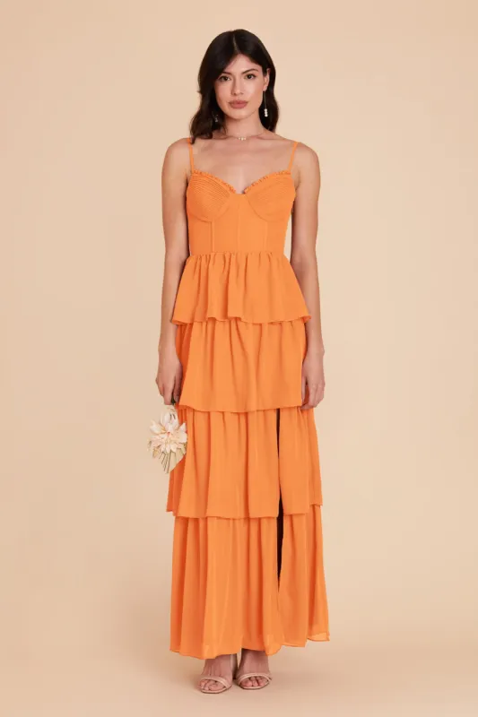Lola Chiffon Dress - Apricot sold by Birdy Grey