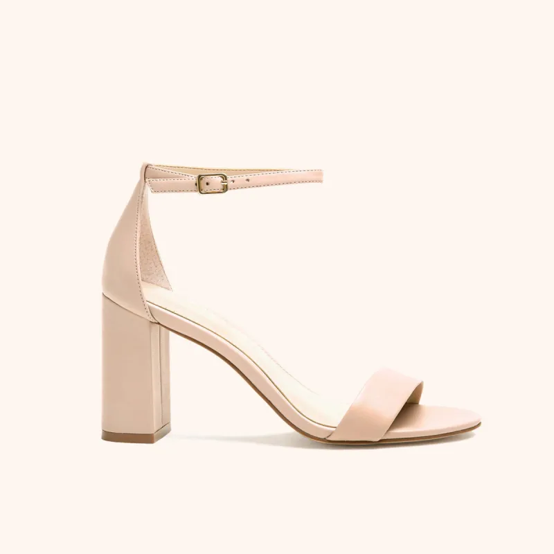 Mary High Chunky Heel - Nude Blush sold by Birdy Grey