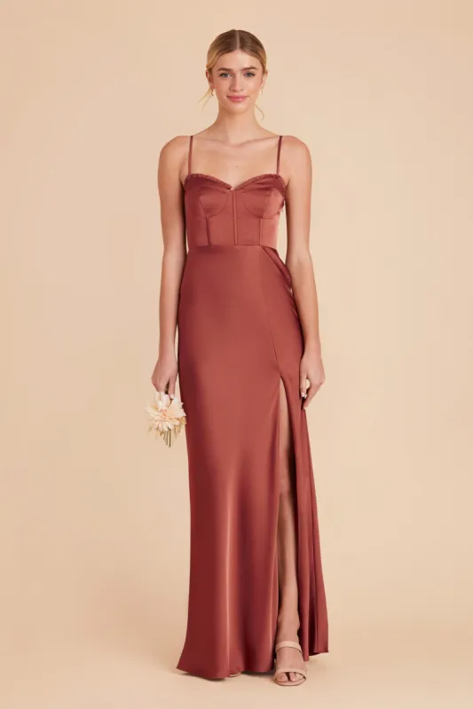 Jessica Matte Satin Dress - Spice sold by Birdy Grey