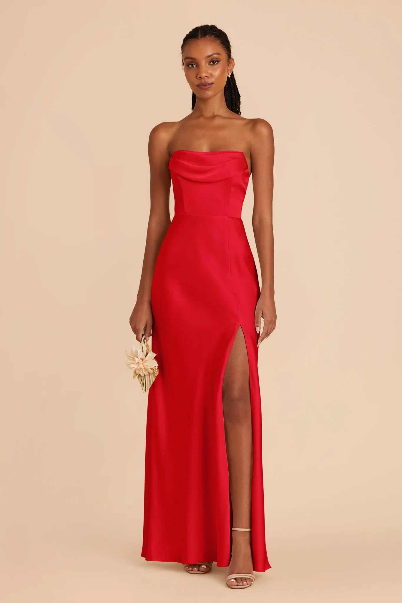 Mia Matte Satin Convertible Dress - Ruby Red sold by Birdy Grey product image thumbnail 2