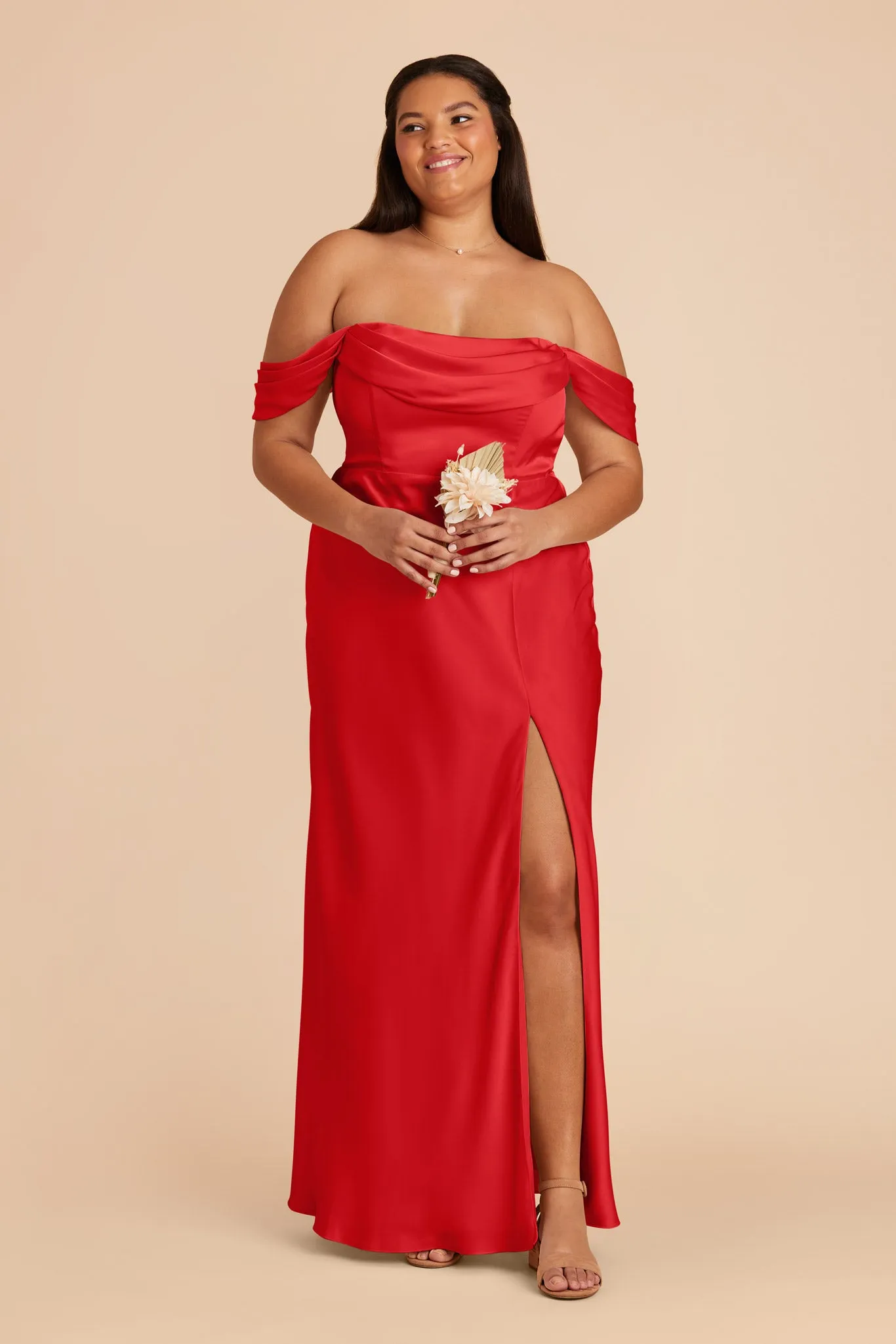 Mia Matte Satin Convertible Dress - Ruby Red sold by Birdy Grey