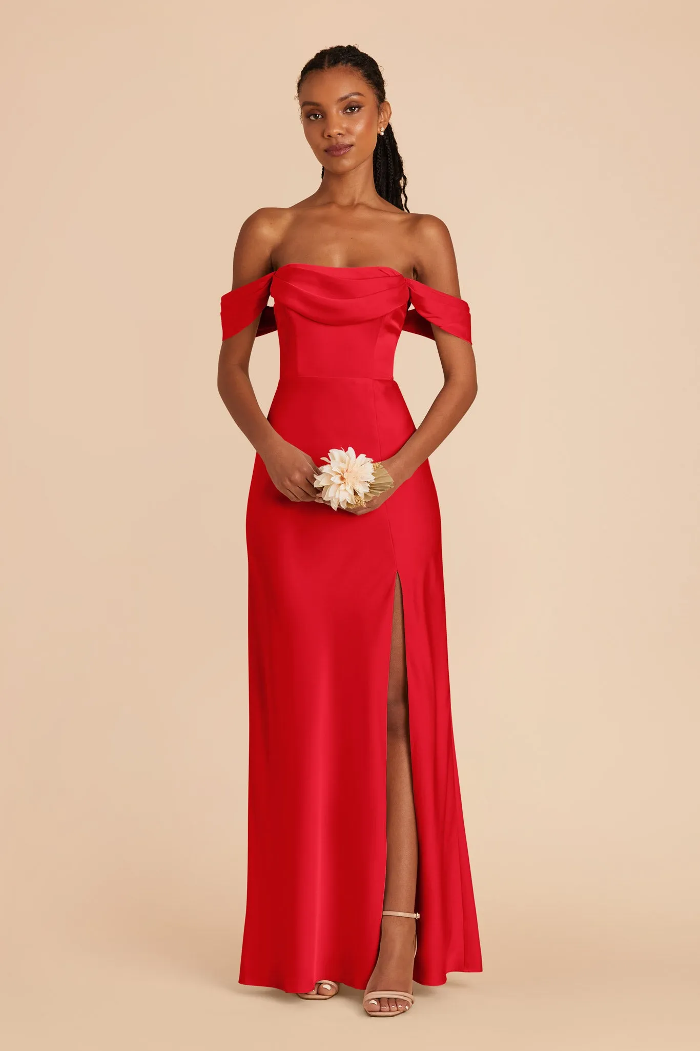 Mia Matte Satin Convertible Dress - Ruby Red sold by Birdy Grey product image thumbnail 3