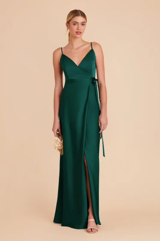 Cindy Matte Satin Dress - Emerald sold by Birdy Grey