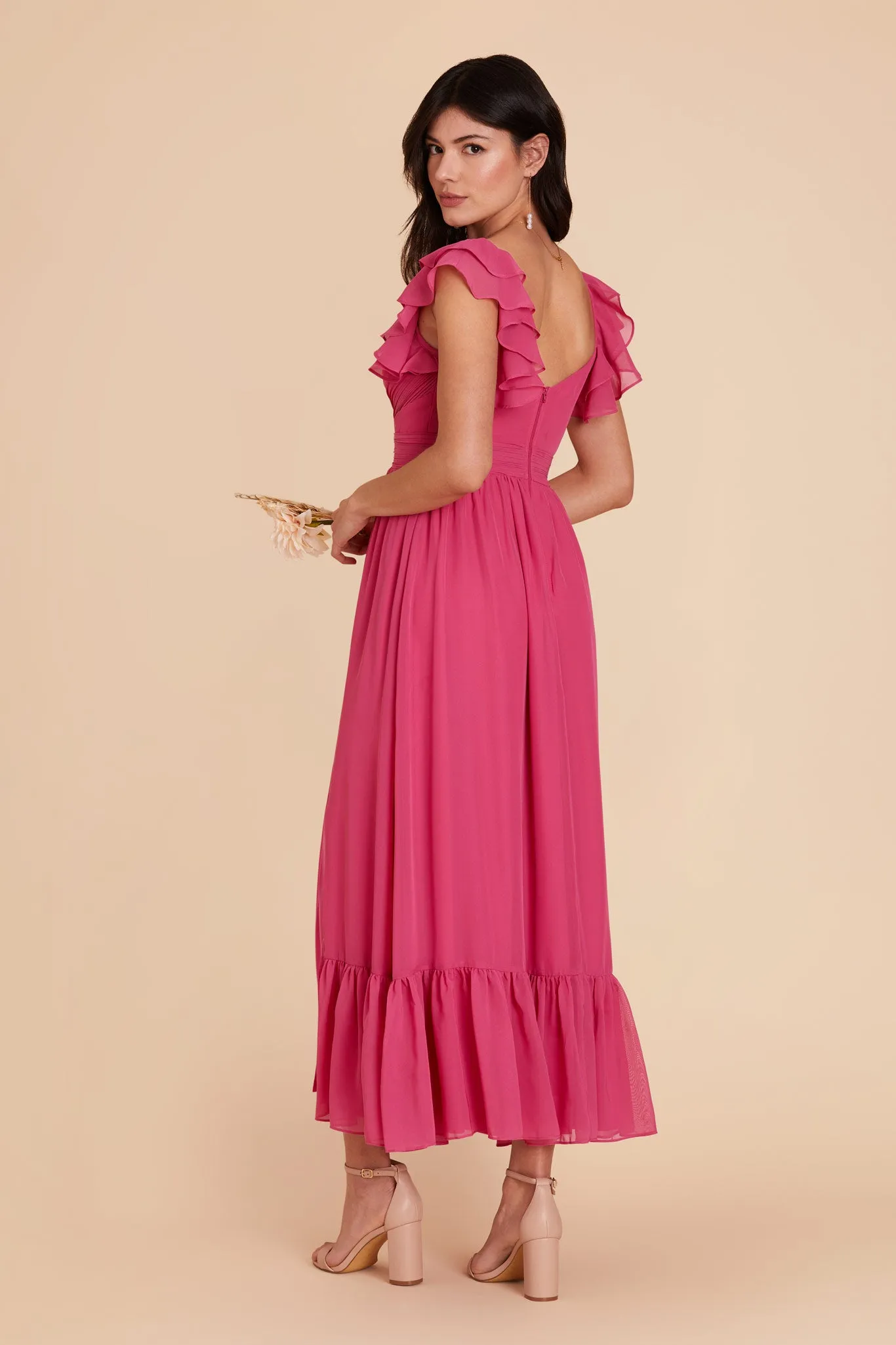 Michelle Chiffon Dress - Fuchsia sold by Birdy Grey product image thumbnail 5