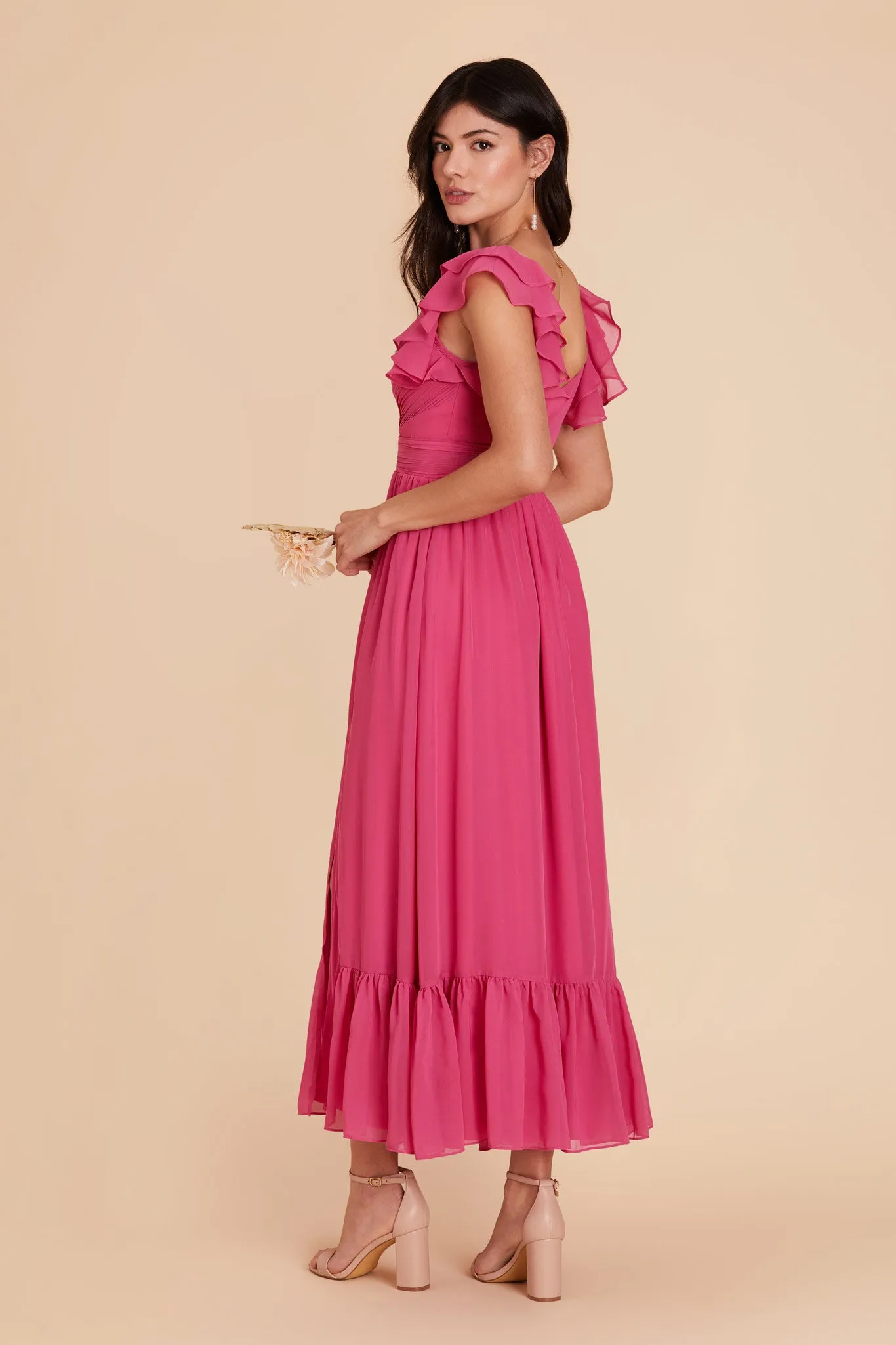 Michelle Chiffon Dress - Fuchsia sold by Birdy Grey product image thumbnail 4
