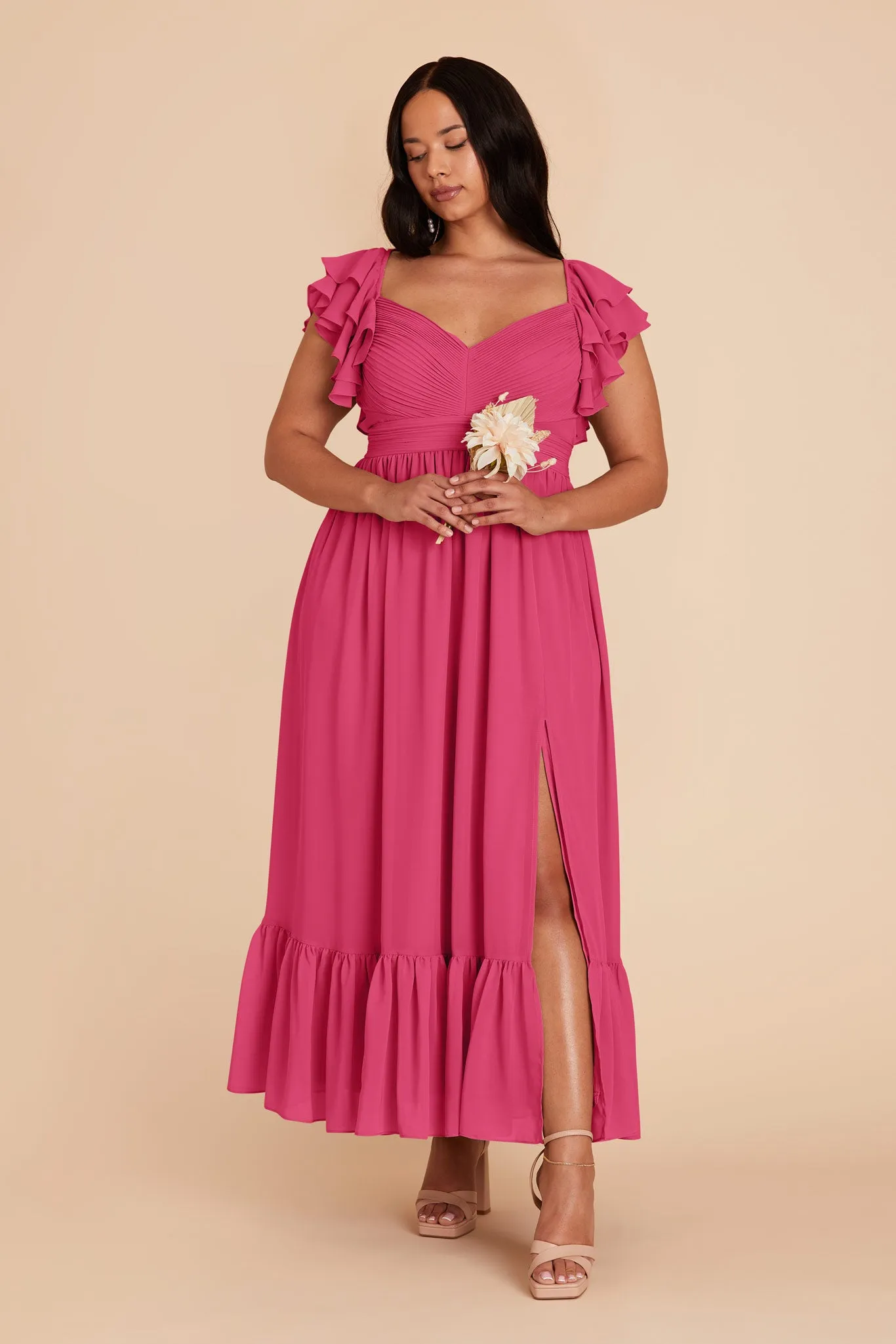 Michelle Chiffon Dress - Fuchsia sold by Birdy Grey product image thumbnail 2