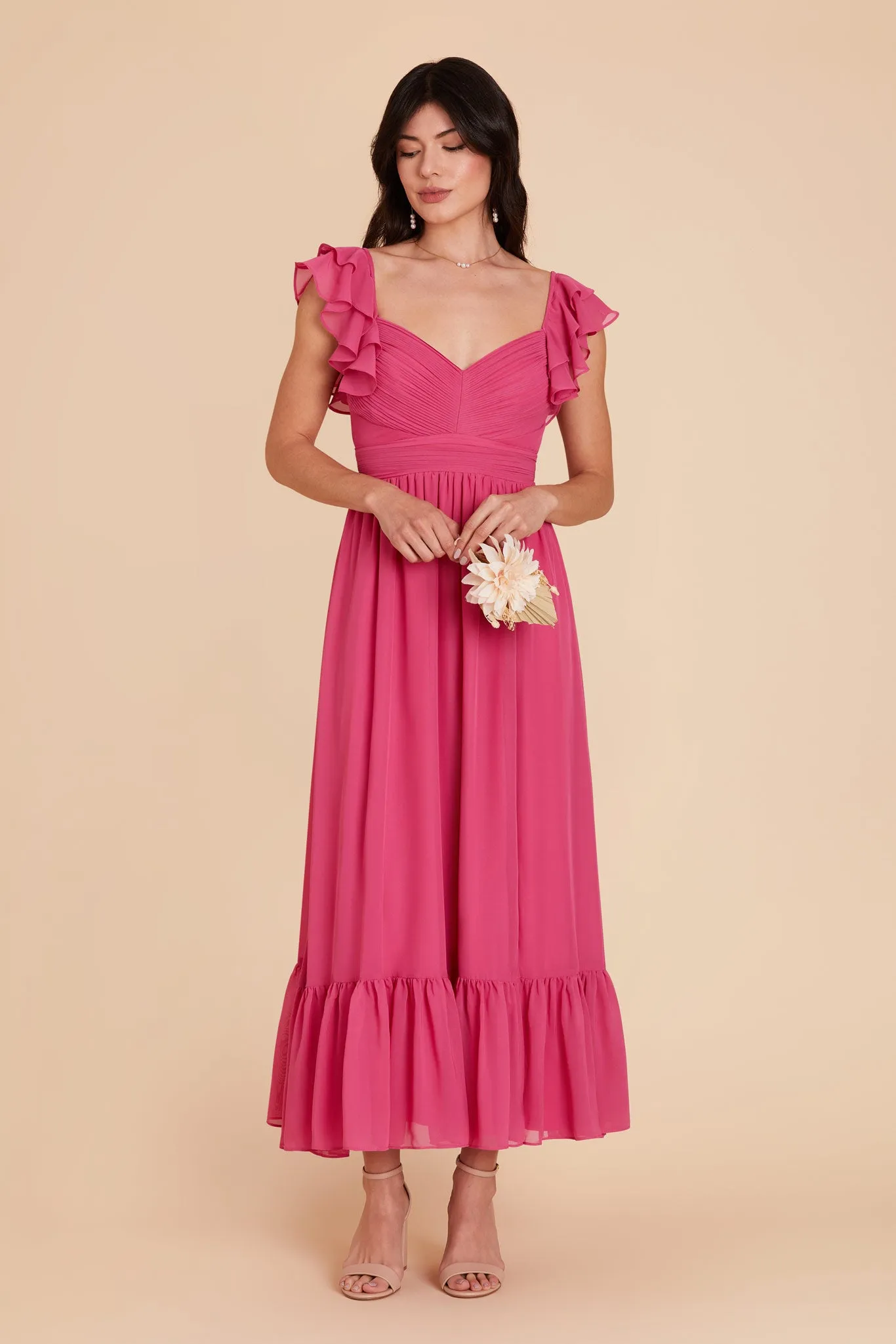 Michelle Chiffon Dress - Fuchsia sold by Birdy Grey product image thumbnail 3