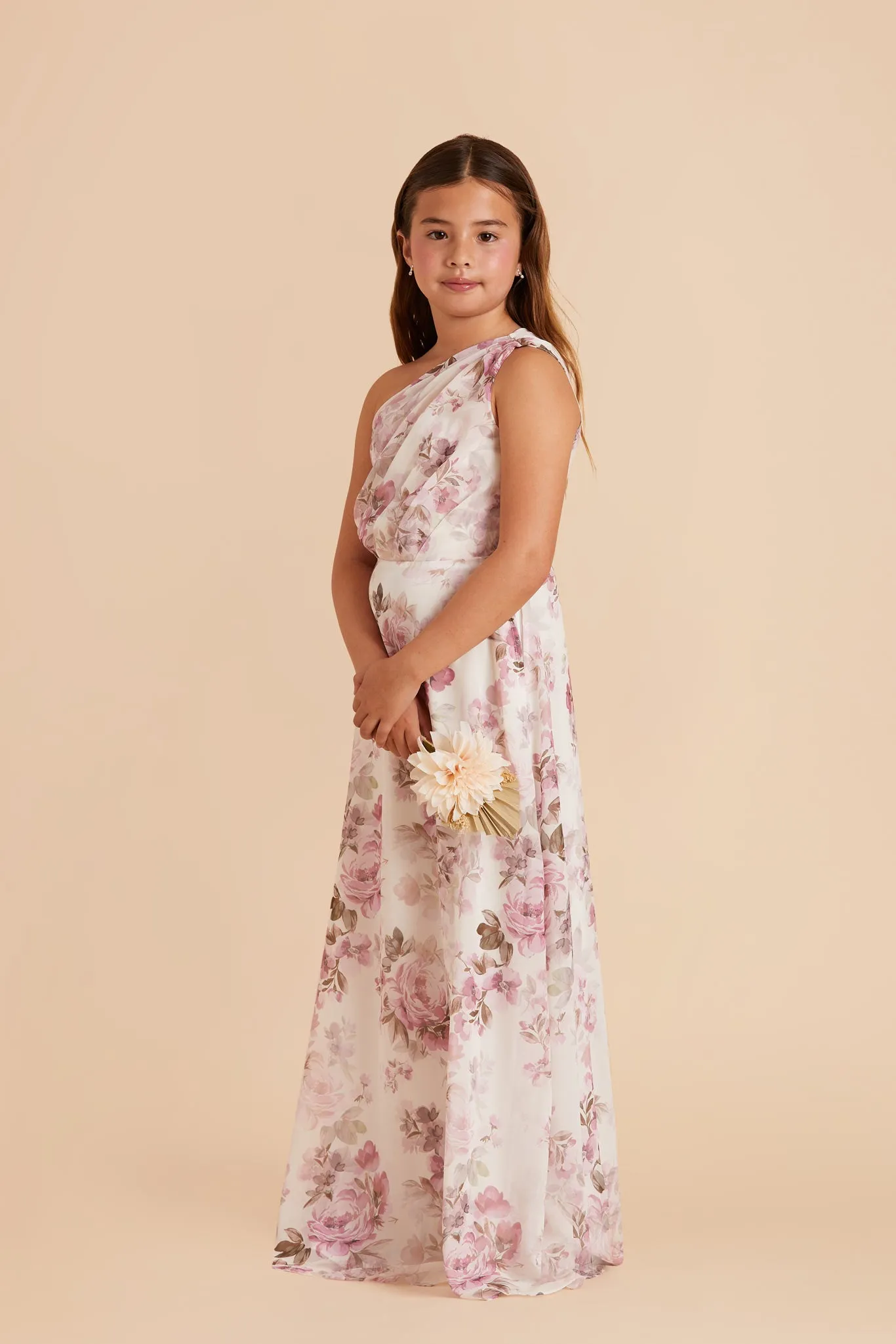 Kiara Junior Chiffon Dress - Dusty Pink Peonies sold by Birdy Grey product image thumbnail 2