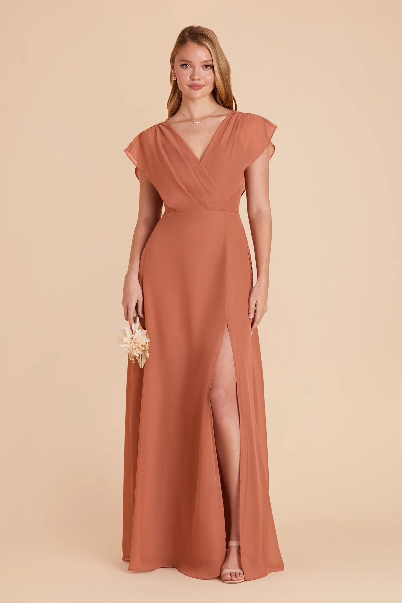 Violet Chiffon Dress - Terracotta sold by Birdy Grey