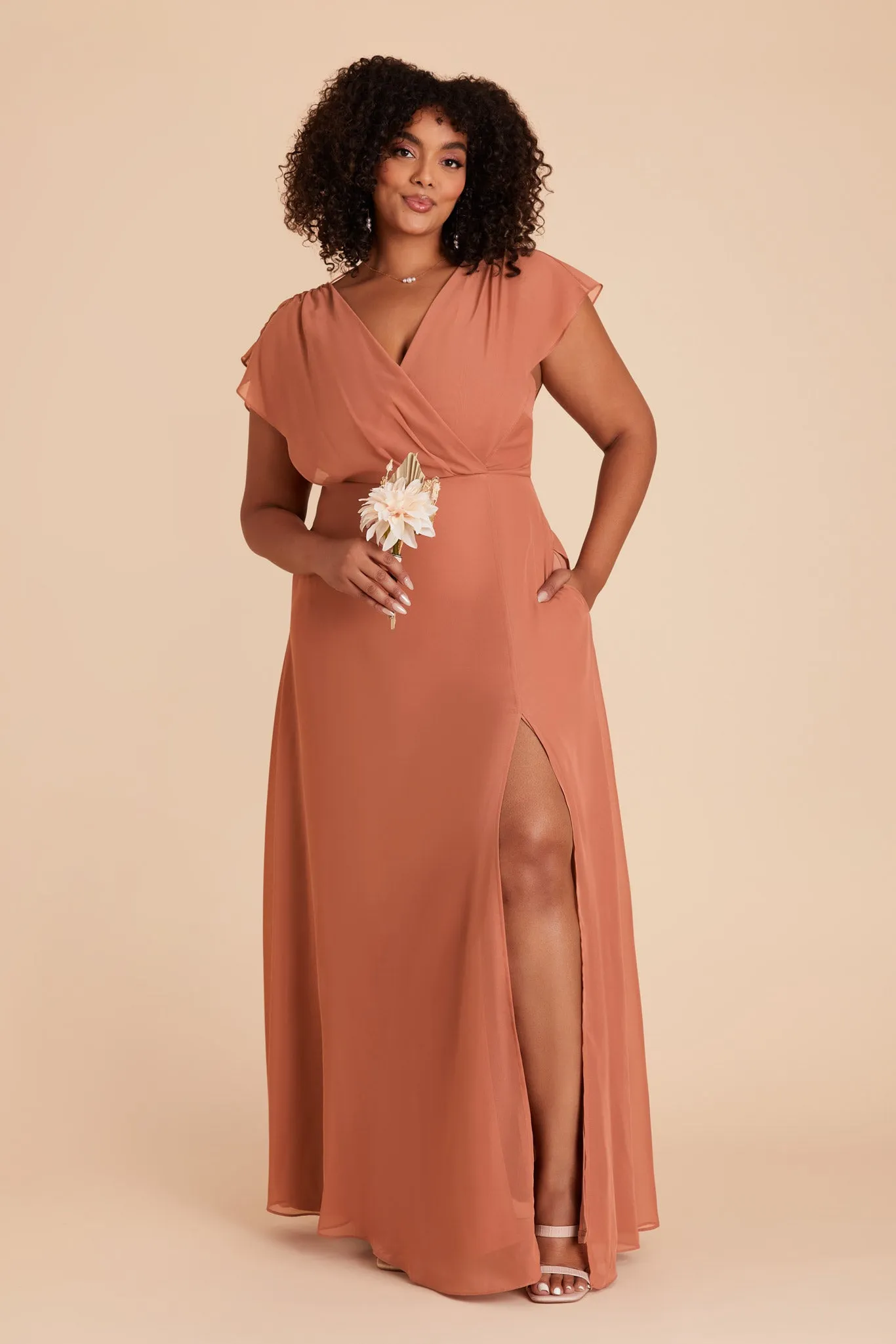 Violet Chiffon Dress - Terracotta sold by Birdy Grey product image thumbnail 2