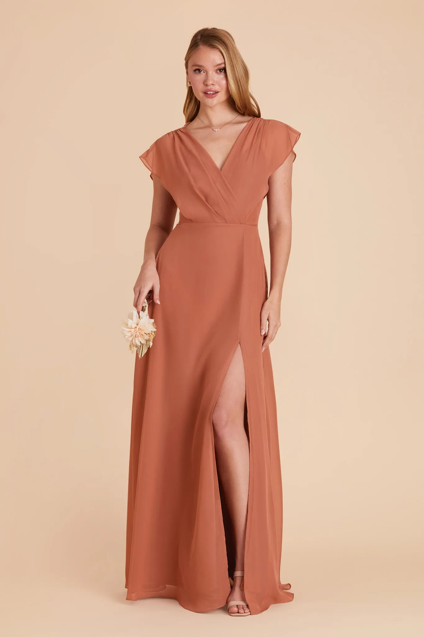 Violet Chiffon Dress - Terracotta sold by Birdy Grey product image thumbnail 4