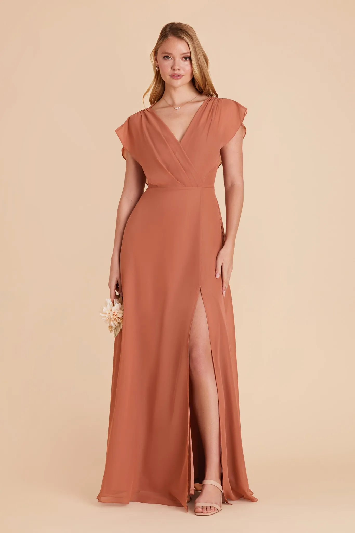 Violet Chiffon Dress - Terracotta sold by Birdy Grey product image thumbnail 3