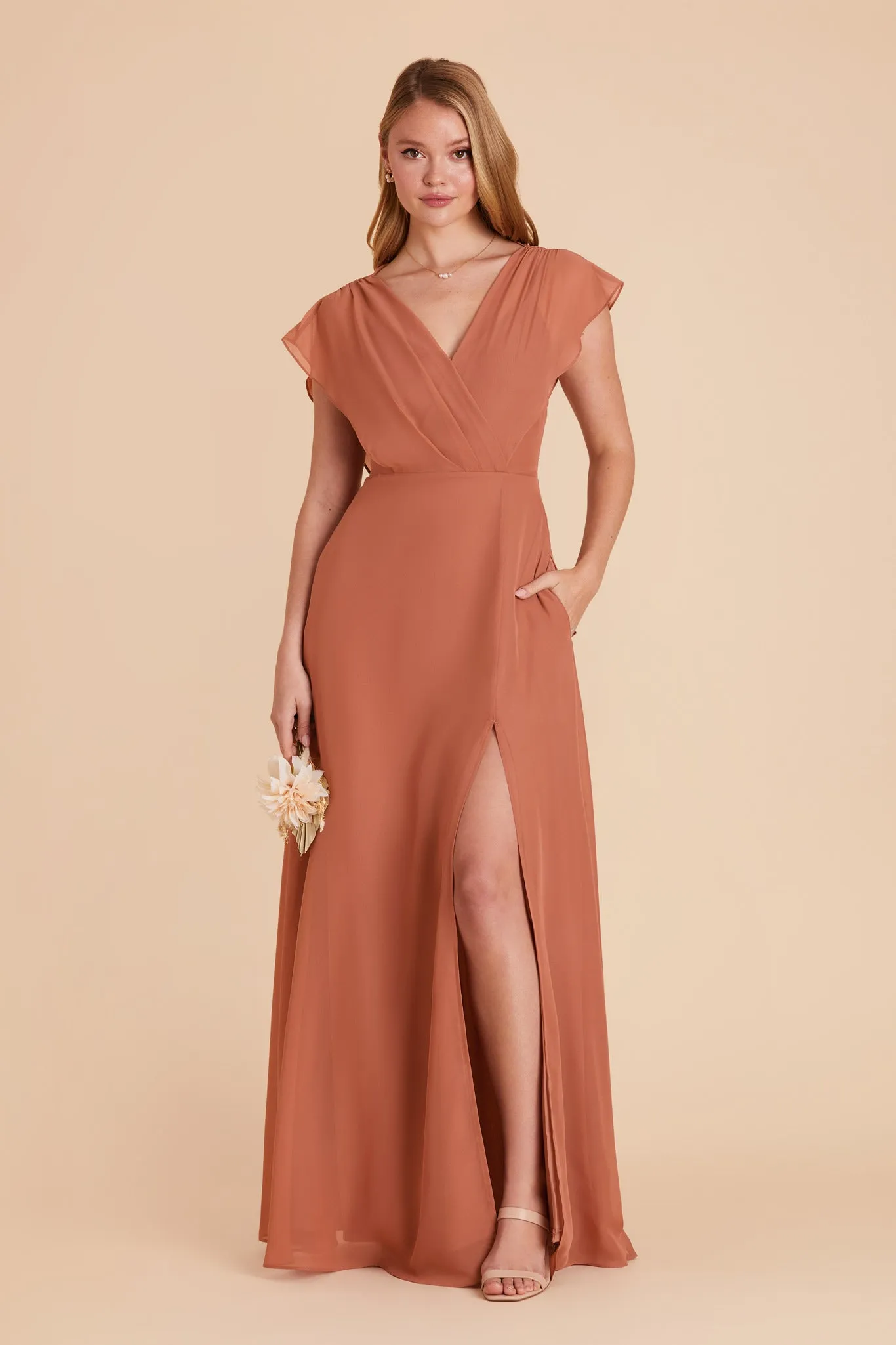 Violet Chiffon Dress - Terracotta sold by Birdy Grey product image thumbnail 5