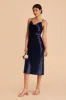 Lisa Shiny Satin Midi Dress - Navy sold by Birdy Grey