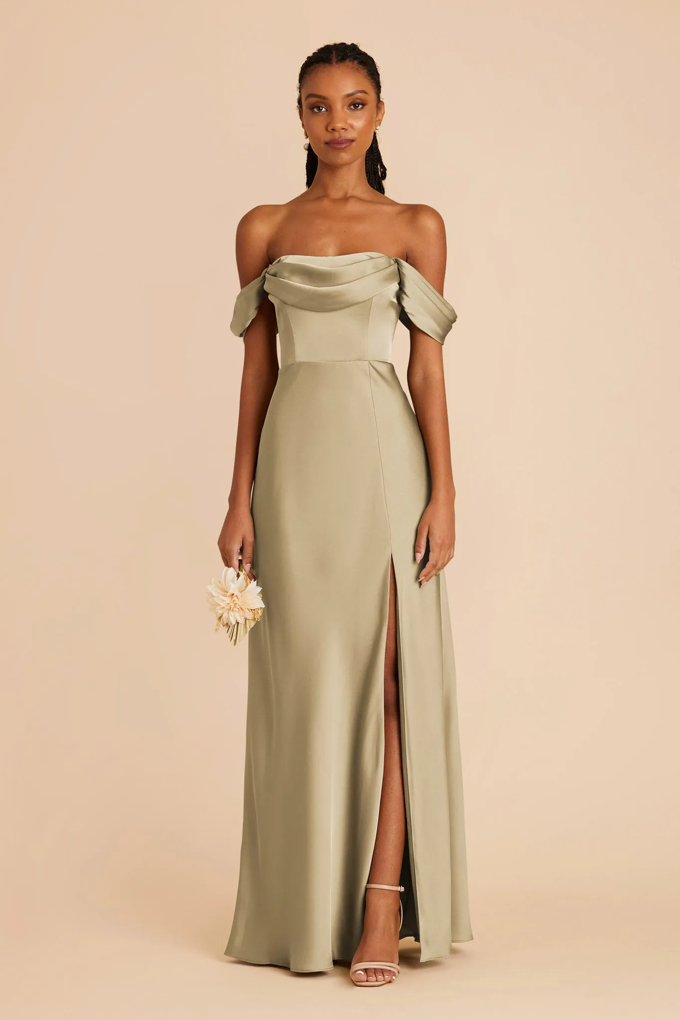Mia Matte Satin Convertible Dress - Moss Green sold by Birdy Grey product image thumbnail 4