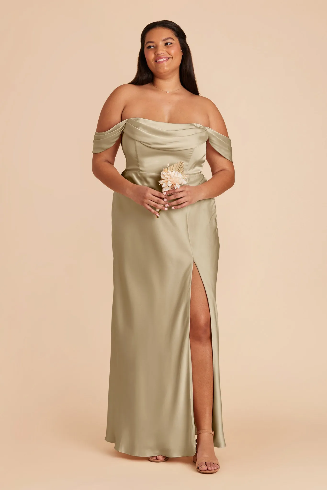Mia Matte Satin Convertible Dress - Moss Green sold by Birdy Grey product image thumbnail 2
